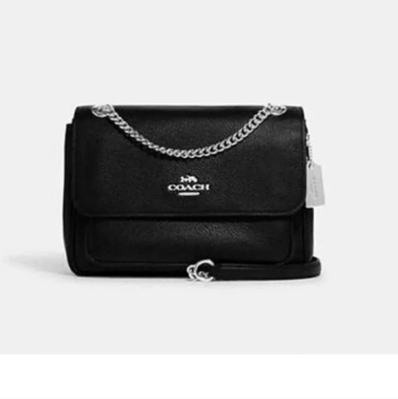 Coach Handbags - Coach Klara Black Silver crossbody leather bag. LIKE NEW!